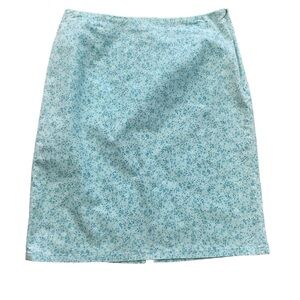 EDDIE BAUER Vintage Y2K light Blue Floral Skirt - Size 12